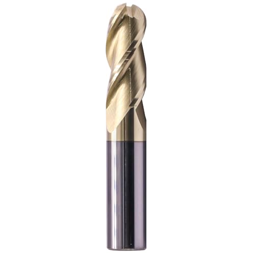 BestParts 1/2-inch 3-flute ball nose solid carbide end mill for aluminum, ZrN coated