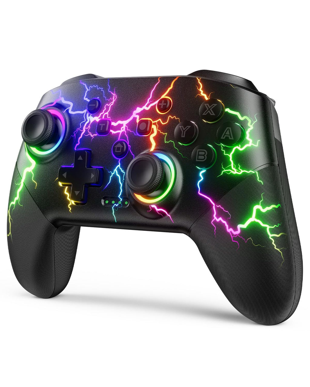 [Australia - AusPower] - Wireless Controllers Compatible with Switch/Switch Lite/Switch OLED/Windows/iOS/Android, RGB Lightning Programmable 1000mAh Wireless Pro Controller with One Key Pairing Wake Up Turbo Motion Vibration 