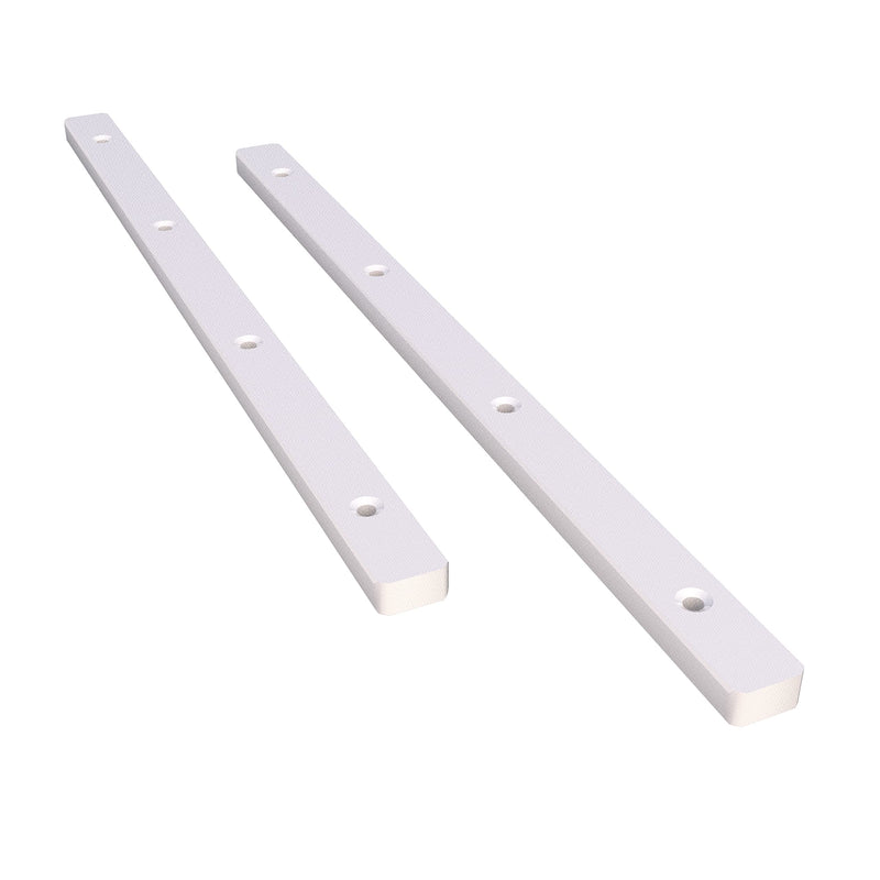 5 Pairs of Rok Hardware Side Mounted 11-1/4" (285.5mm) Screw-On, Plastic Drawer Rails/Guide Rails with 3/4" Extension, for Drawers with 21/32" (17mm) Groove, White Finish, D10751034 10