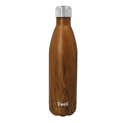 S'well Stainless Steel Reusable Water Bottle, 750ml, Teakwood, Triple-Insulated and Leak-Proof Drinking Bottle for Hot and Cold Beverages up to 48h Cold/24h Hot, Brown 750 ML Drink Bottle