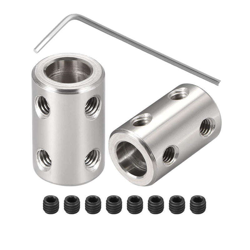 [Australia - AusPower] - 8mm to 10mm Bore Rigid Coupling Set Joint with Screw Wrench L22XD16 Stainless Steel,Shaft Coupler Connector for 3D Printers, Motor Accessories,2pcs 8mm to 10mm 2 