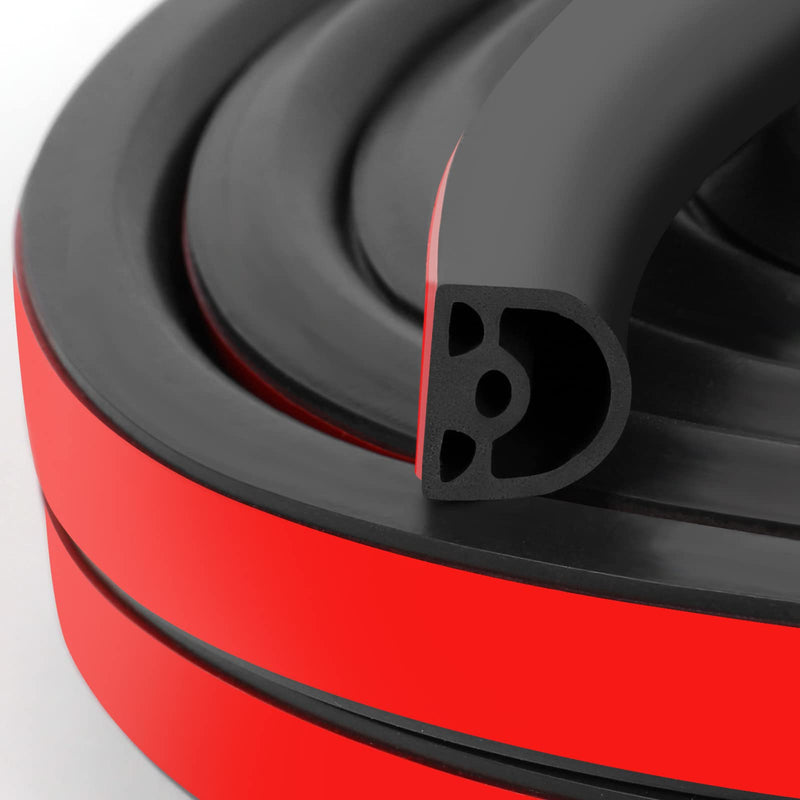 [Australia - AusPower] - [New Upgrade] 19.7Ft Silicone Door Weather Stripping Door Seal Strip for Doors & Windows, Multi-Layer Soundproof Chamber Design, Self-Adhesive, Seal Large Gaps, Easy to Cut & Install 9/16" (W) x 15/32" (T) x 19.7' (L) Black 