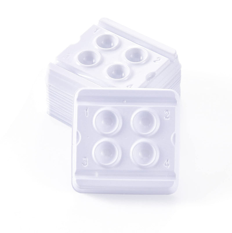 [Australia - AusPower] - JMU 200 Pcs Dental Mixing Well -4 Wells, Dentist Disposable Mini Mixing Trays White 