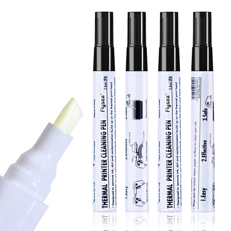 [Australia - AusPower] - Thermal Printer Printhead Cleaning Pen for Thermal Receipt Shipping Label POS Card Printer Cleaner 4pcs 4 