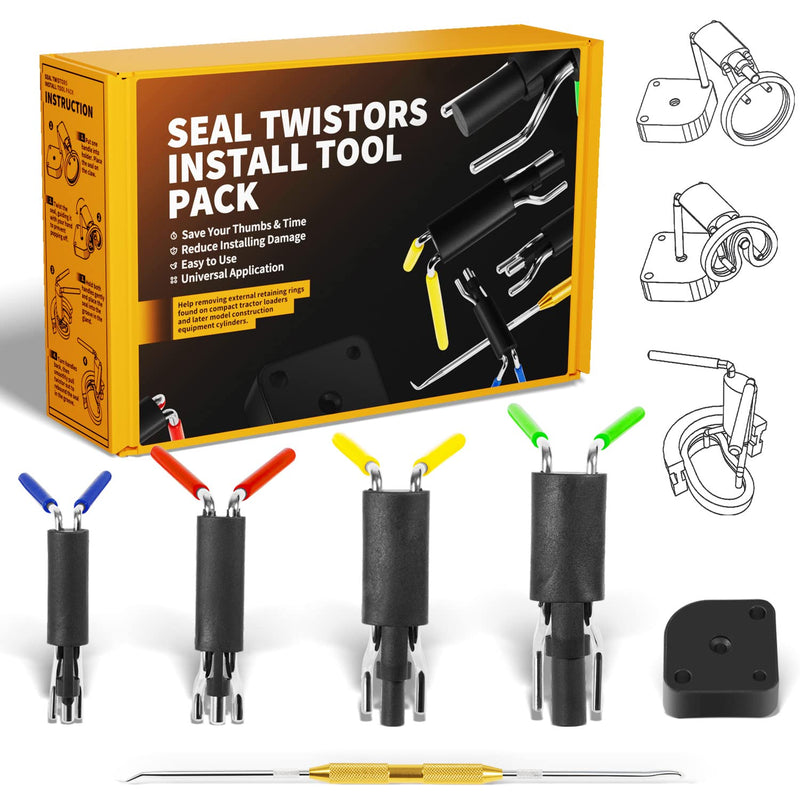 [Australia - AusPower] - 6 Pack Hydraulic Seal Installation Tools, Hydraulic Cylinder Piston Repair Rebuild Seal Kit, U-Cup Rod Seal Installation Tool Kits Upgraded Super Strong Seal Twistor Install Tool Set 