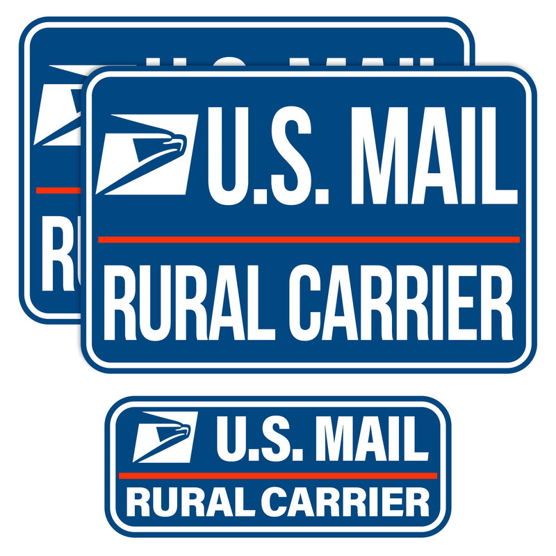 [Australia - AusPower] - Lumiere Tech 3 Pack Heavy Duty U.S. Mail Delivery Driver Magnetic Signs Rural Delivery Carrier Magnets 2(12"×8") 1(11"×3") For Cars, SUV, Trucks. Images Subject to Copyright (Blue) Blue 