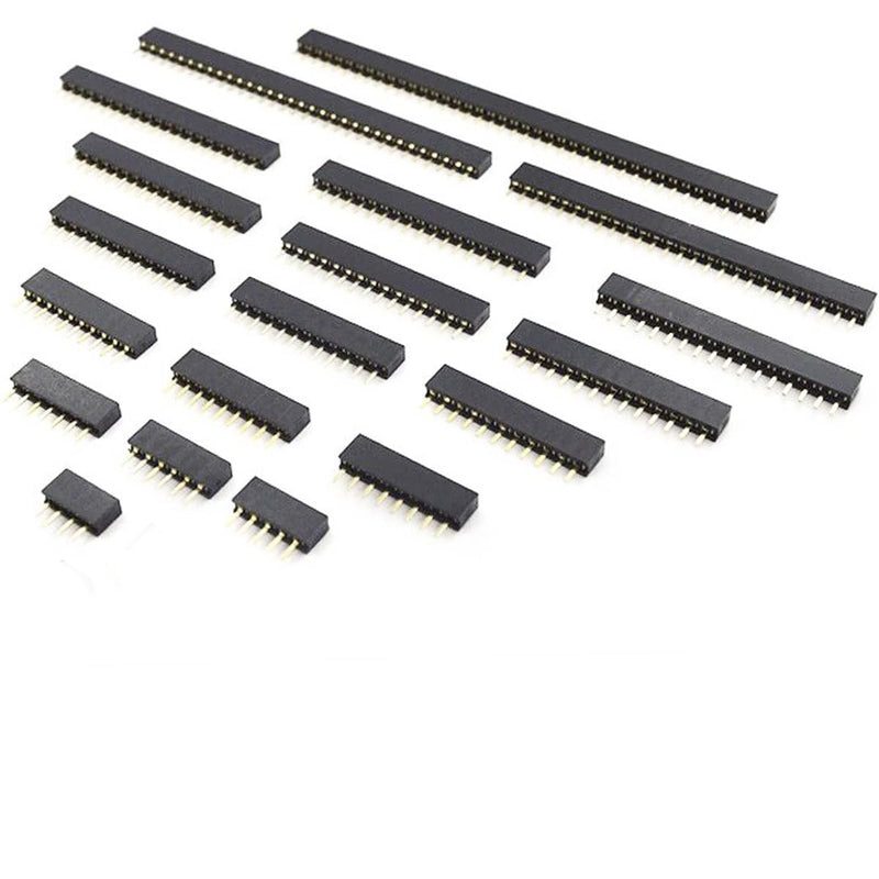 [Australia - AusPower] - 2.54mm 0.1" 1x15Pin Female Socket Pin Row 15P Single Row Straight Female/Male Socket/Pin Header Connectors, Pack of 20 1 x 15Pin Female Socket 