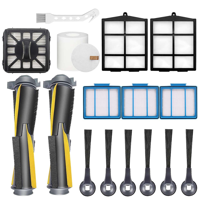 Replacement Part Accessories Compatible for Shark IQ R101AE RV1001AE UR1100SRUS AV1002AE AV1010AE RV100AE EZ RV912S Side/Sweep Brush Filter Main/Roller Brush Shell Clean Base Filter 1001- 15Pack
