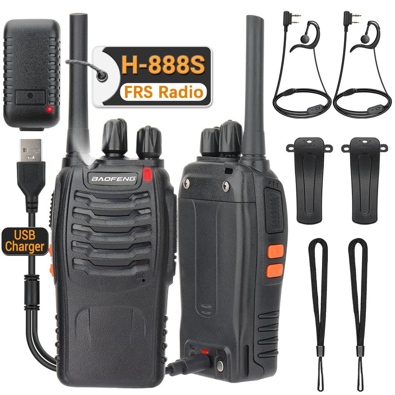 [Australia - AusPower] - Walkie Talkies for Adults - Baofeng Long Range Walky Talky FRS Walkie Talkie Rechargeable Two Way Radio USB Charger- 16 Channels-Flashlight - Earpiece - Rechargeable Li-ion Battery(Include) - 2 Pack 