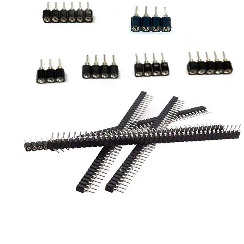 [Australia - AusPower] - 2.54mm 1x4Pin Round Female Socket Pin Header Strip 4P Single Row Straight Female/Male Socket/Pin Header Strip Connector - (20 pcs) 1 x 4Pin Round Female Socket 