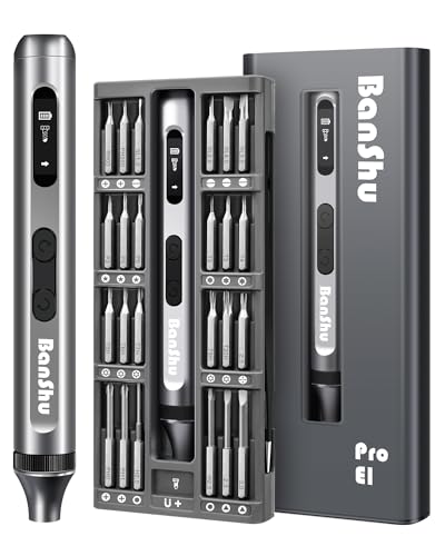 Banshu Mini Electric Screwdriver, 52-in-1 precision screwdriver set with interchangeable bits