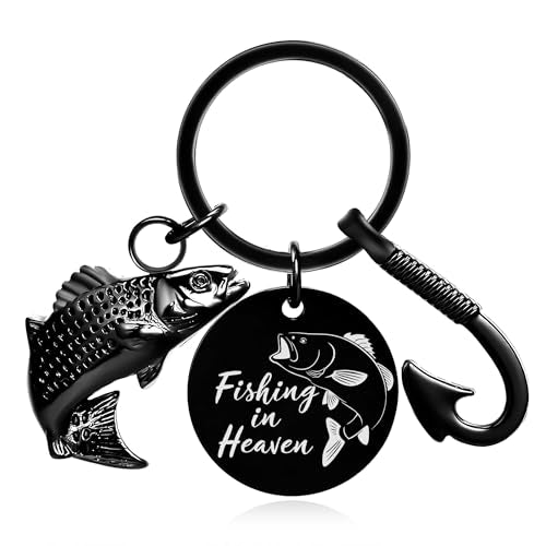 Gredstar Fishing Urn Keychain for Ashes, Cremation Keepsake Memorial Black