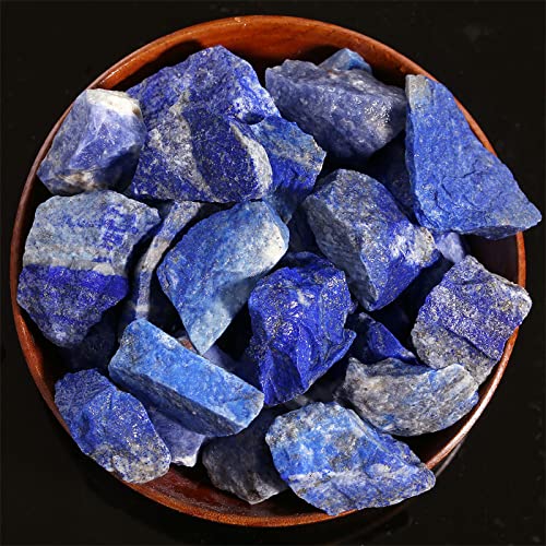 YATOJUZI Lapis Lazuli 1lb Bulk Natural Healing Crystals Raw Rough Rocks Stones Sets for Cabbing Tumbling Cutting Lapidary Polishing Reiki Crytsal Healing Wire Wrapping Decoration Gemstone 1 lb
