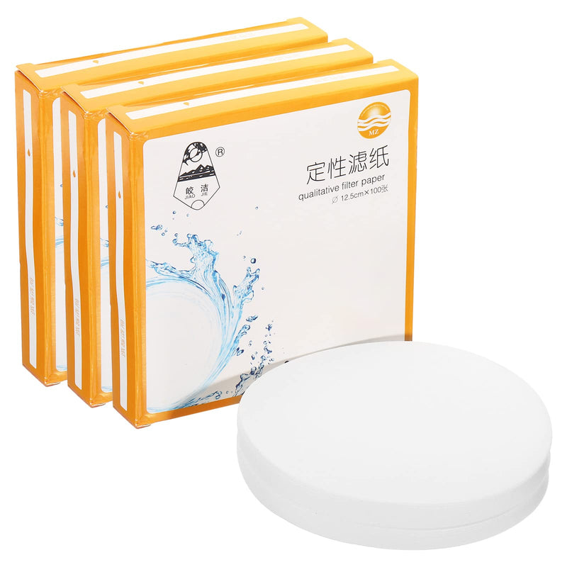 [Australia - AusPower] - PATIKIL 300Pcs 12.5cm Qualitative Filter Paper Circles, Fast Speed Round Laboratory Filter Paper Chemical Industrial Oil Testing Funnel Filter Paper 