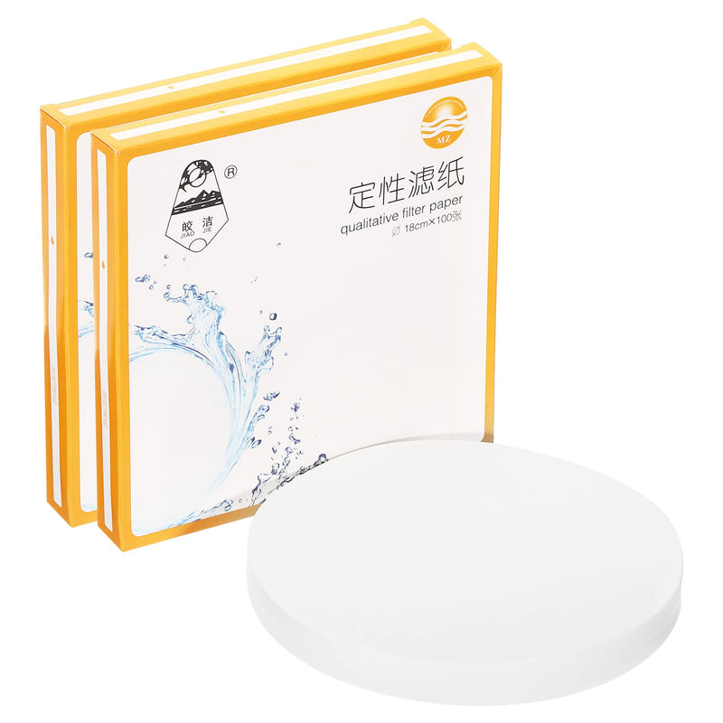 [Australia - AusPower] - PATIKIL 200Pcs 18cm Qualitative Filter Paper Circles, Fast Speed Round Laboratory Filter Paper Chemical Industrial Oil Testing Funnel Filter Paper 