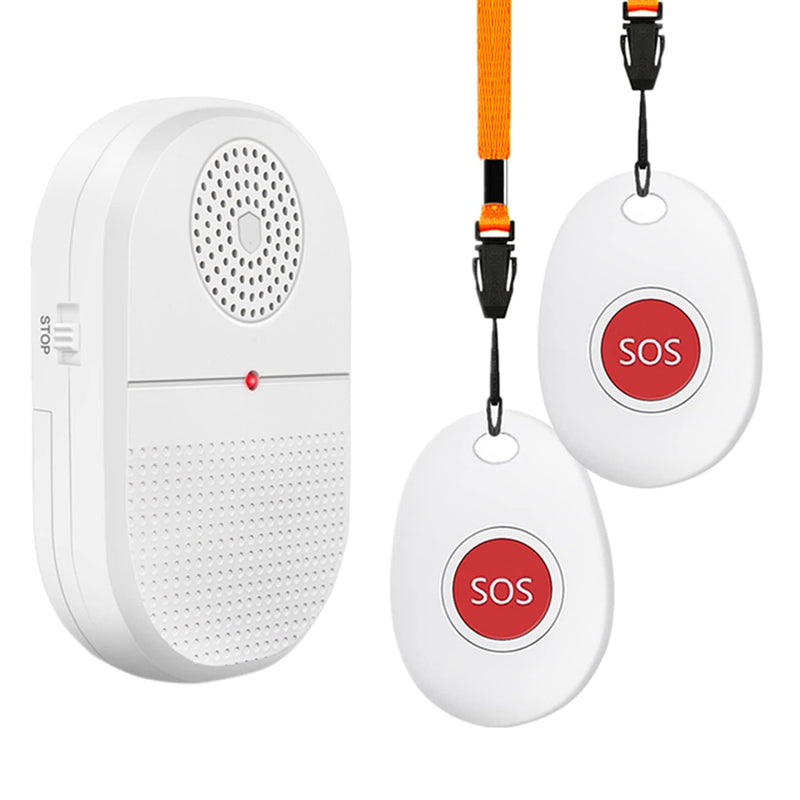 [Australia - AusPower] - ChunHee Wireless Caregiver Pager Call Button Nurse Alert System Call Bell for Home/Elderly/Patient Emergency Vibration Pager 2 Transmitter+1 Receiver(800+Feet Operating Range) 2Transmitter+1Receiver 