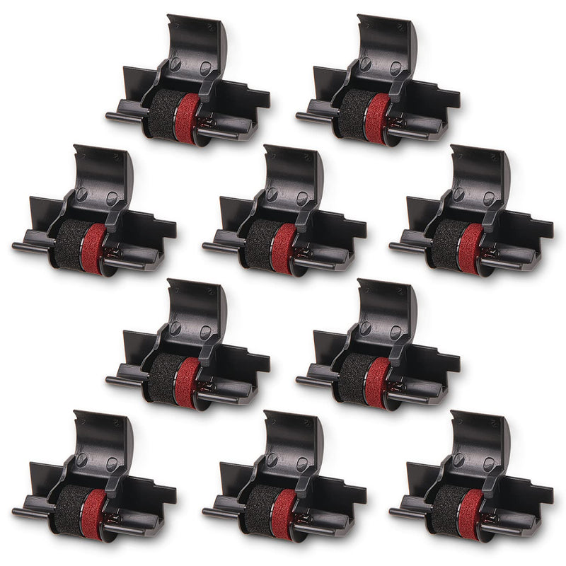 [Australia - AusPower] - 10 Pack Compatible Ribbon Replacement for IR40T IR-40T CP13 MP-12D Use with Sharp EL-1750V, EL-1801V,HR-100TM,HR-170RC,Canon P23-dhv CP13 Printer (Black and Red, Individually Sealed) IR40T 10P 