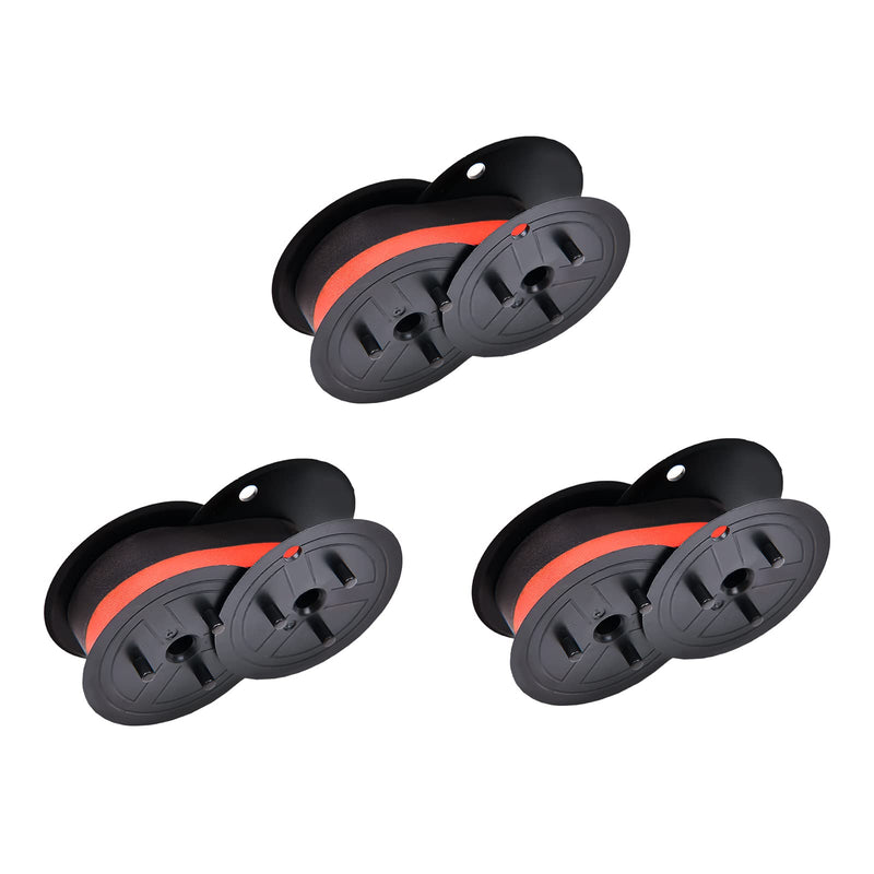 [Australia - AusPower] - 3 Pack Calculator Ribbon Replacement for GR24BR Porelon 11216 Universal Twin Spool Ribbon Compatible with Sharp El-1197 PIII,Canon Mp11dx Printer (Black and Red) GR24 3P 