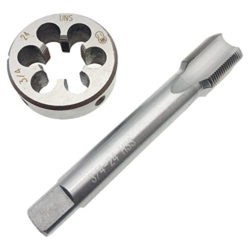 [Australia - AusPower] - 3/4"-24 Tap and Round Die Set RH 3/4 x 24 UNS Thread Tap and Die Right Hand HSS, 3/4-24 Thread Die Machine Screw,3/4-24 Tap, 3/4x24 Die 