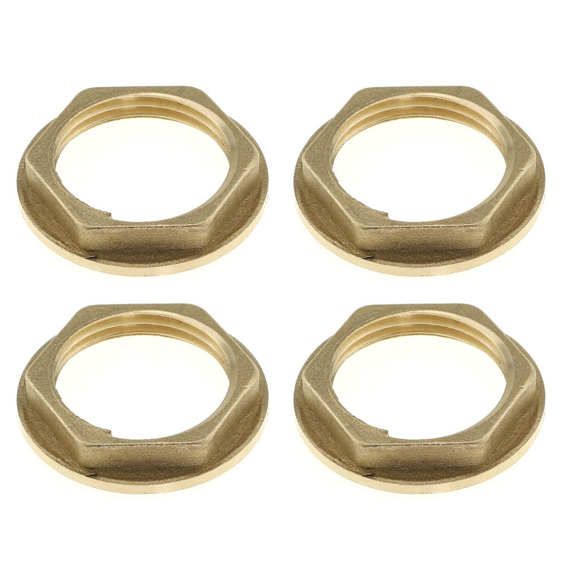 [Australia - AusPower] - MEETOOT 4pcs Brass Lock Nuts Pipe Fitting 3/4 Inch NPT Female Nut Gasket Flange Hex Suitable for Water, Gas, Oil 