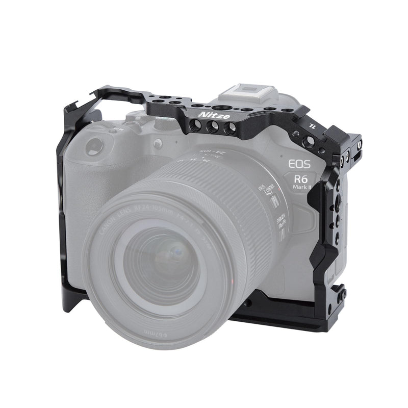 [Australia - AusPower] - Nitze R6 II Cage for Canon R6 Mark II/ R5C/ R5/ R6 Camera with Built-in Cold Shoes, NATO Rail and Arca Quick Release Plate - T-C04A T-C04A Camera Cage 