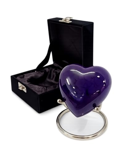 Heart Urn - Small Heart Urn - Purple Shine Mini Urn - Small Urns for Human Ashes - Urn - Cremation Urn - Keepsake Urns for Human Ashes