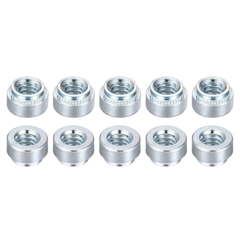 [Australia - AusPower] - 1/4-20 x 0.25"(DxL) Clinching Rivet Nut Fastener - 100Pack - Good for Construction Industry - Carbon Steel Pressure Riveting Nut - Silver 