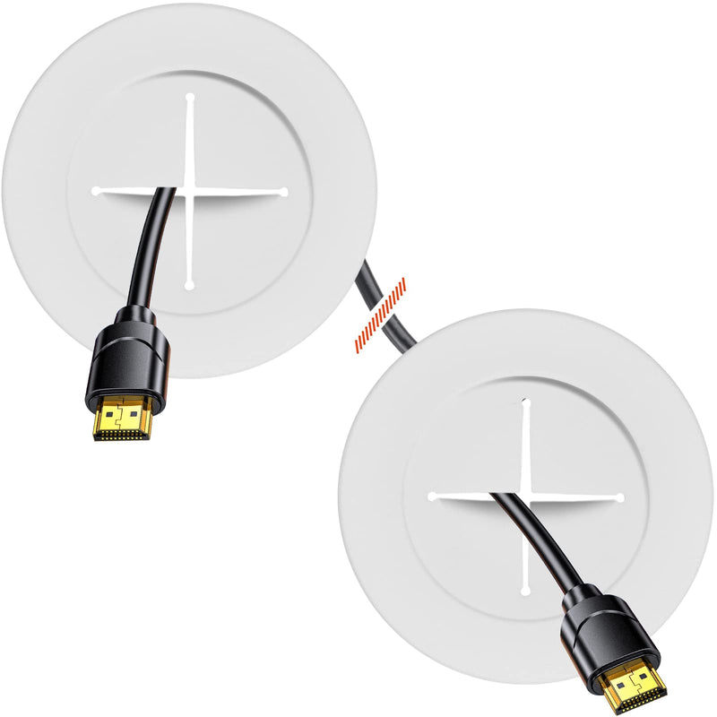 [Australia - AusPower] - TV Wire Hider Kit for Wall Mount TV, White in Wall Cable Management Kit, Includes 2 Pass Throughs and Hole Saw Drill Attachment for Easy Install 