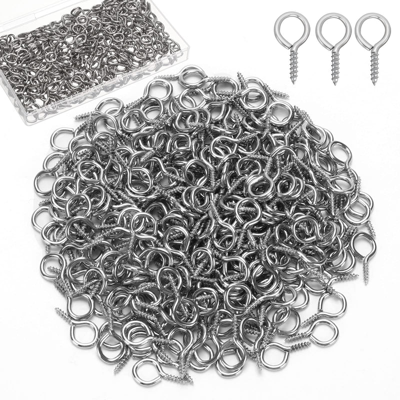 [Australia - AusPower] - AUGSUN Eye Screws, 300PCS 0.63 Inch Screw Eyes Hooks Heavy Duty Screw Eyes Bolts Hooks Ring Screws for Hanging Artwork 300 