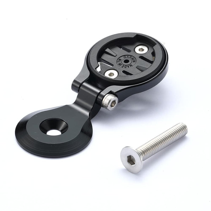 [Australia - AusPower] - Out Front Bike Stem Mount for Garmin Edge Wahoo Elemnt Bryton Rider Stages Dash Hammerhead Karoo Road Mountian Adjustable Handlebar Mount (Black) Black with stem cap 