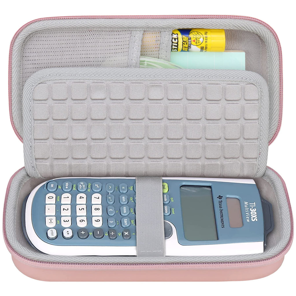 [Australia - AusPower] - Canboc Carrying Case for Texas Instruments TI-30XS/ TI-36X Pro MultiView Scientific Calculator, Mesh Bag fit Cable, Batteries, Pens and Other Accessories, Rose Gold (Case Only) 