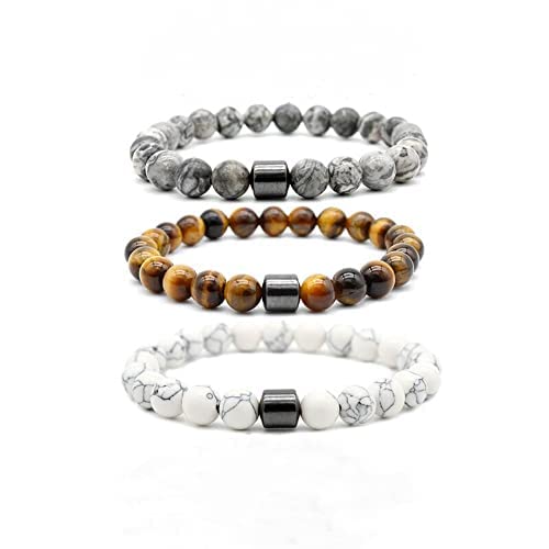 3 Pcs Smoking Cessation Bracelets, Anti Anxiety Bracelets Natural Stones Stress Relief Spiritual Bracelet for Women Men Quit Smoking Therapy Bracelet