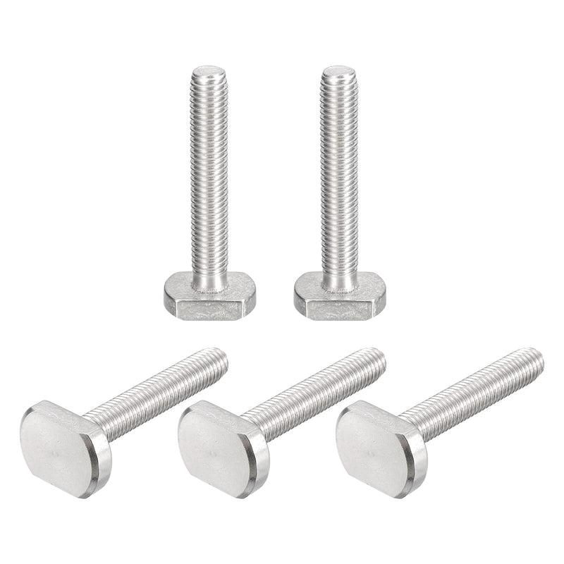 [Australia - AusPower] - uxcell T-Slot Bolts, 5pcs M10x60mm T Slot Drop-in Stud Sliding Bolts 304 Stainless Steel T Shape Screws for T Track 60mm 5 