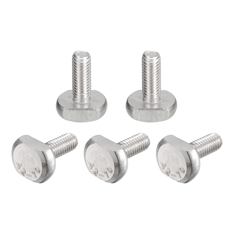 [Australia - AusPower] - uxcell T-Slot Bolts, 5pcs M6x16mm T Slot Drop-in Stud Sliding Bolts 304 Stainless Steel T Shape Screws for T Track 5 
