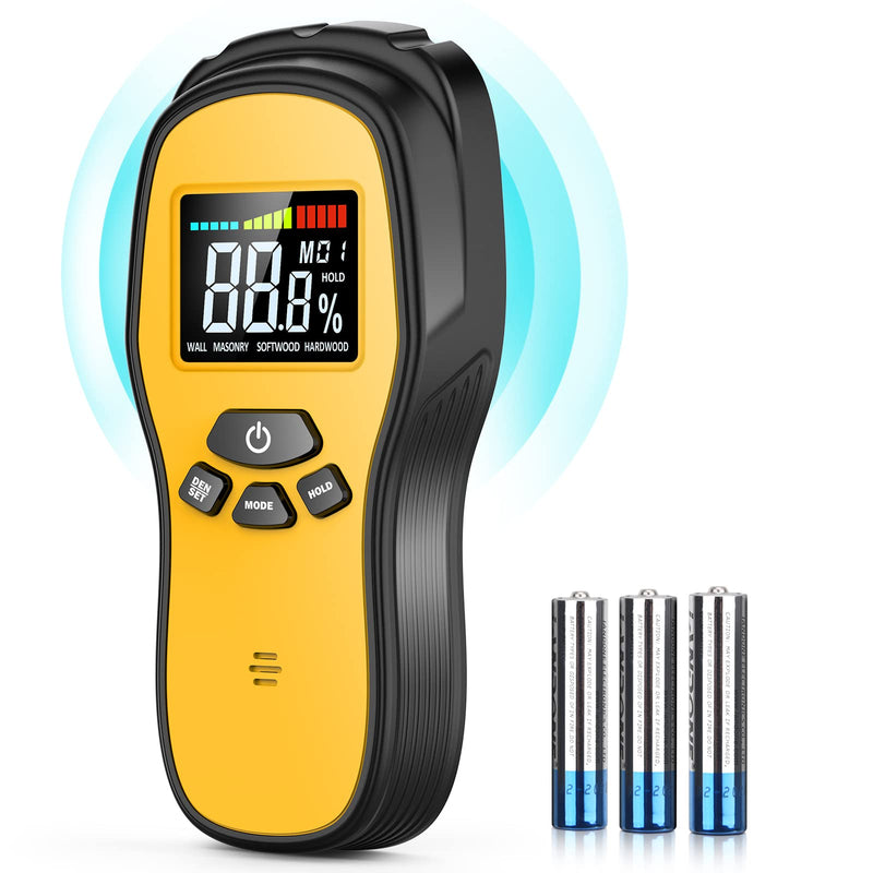 [Australia - AusPower] - Pinless Wood Moisture Meter Detection - Firewood Moisture Meter Digital Moisture Detector for Lumber Drywall Firewood Masonry Woodworking Plaster Floor Concrete Building with LCD Display Sound Alarm 