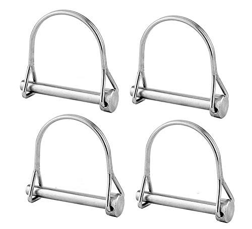 HAIWEN 4-pack heavy-duty safety coupler pins, 1/2 x 3-3/20 inch silver spring steel locking pins