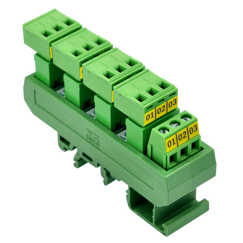 [Australia - AusPower] - Slim DIN Rail Mount 10A/300V Pluggable Screw Terminal Block Distribution Module (5x3 Position) 5x3 Position 