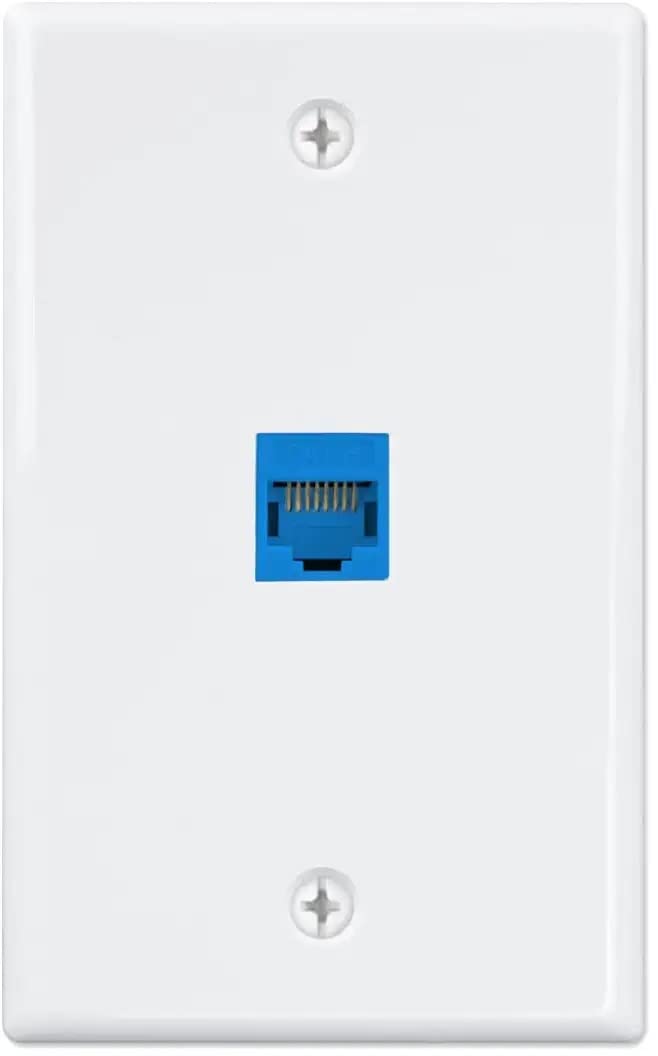 [Australia - AusPower] - Newhouse Hardware Ethernet Wall Plate, White, 1-Pack 1 Pack 