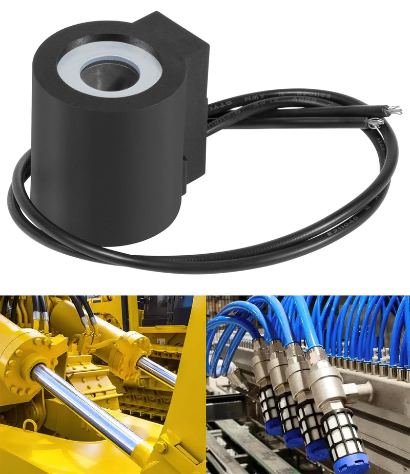 [Australia - AusPower] - 10238-66 12V DC 1/2" Hole Solenoid Coil 16W Hydraulic Power Unit Lift Dump Compatible with 08 Series Vale Stem Series 