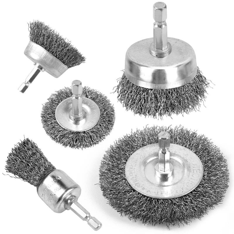 [Australia - AusPower] - Wire Brush for Drill, Wire Wheel Brush Cup Set, Drill Wire Brush for Drill 1/4 Inch Arbor for Cleaning Rust, Stripping and Drill Attachment?Hexagonal? Hexagonal 