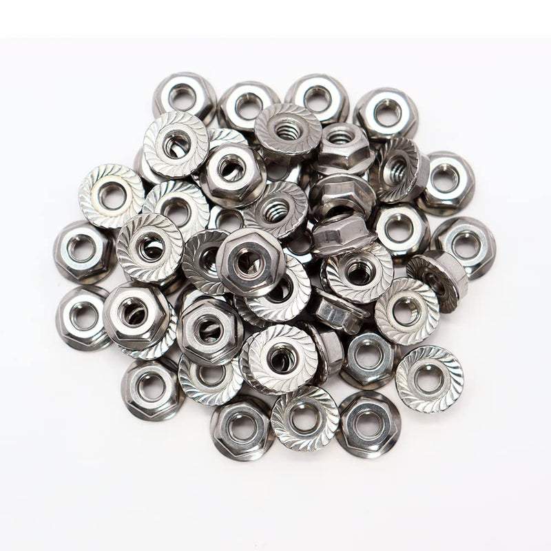 [Australia - AusPower] - #8-32 Serrated Flange Nuts 50 Pack 304 Stainless Steel Hex Lock Nuts Full Thread for Industrial Construction Fasteners #8-32 (50 pcs) 