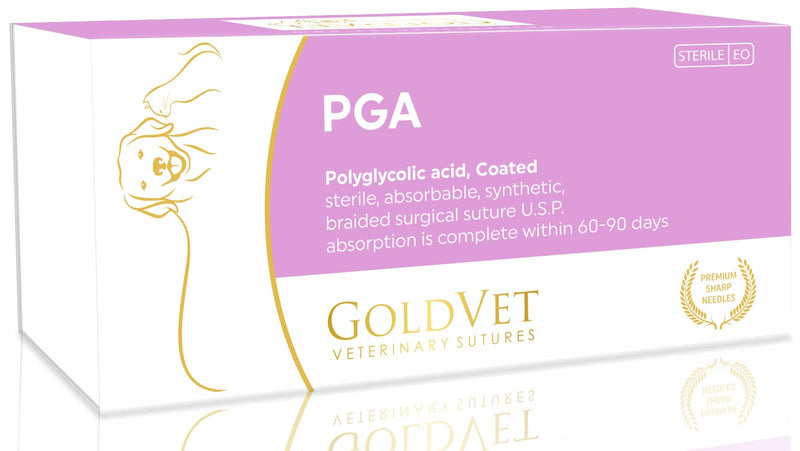 [Australia - AusPower] - PGA Veterinary Suture 2-0, 1/2 Round 26mm Taper Point Needle (Comparable to Vicryl), 35" 