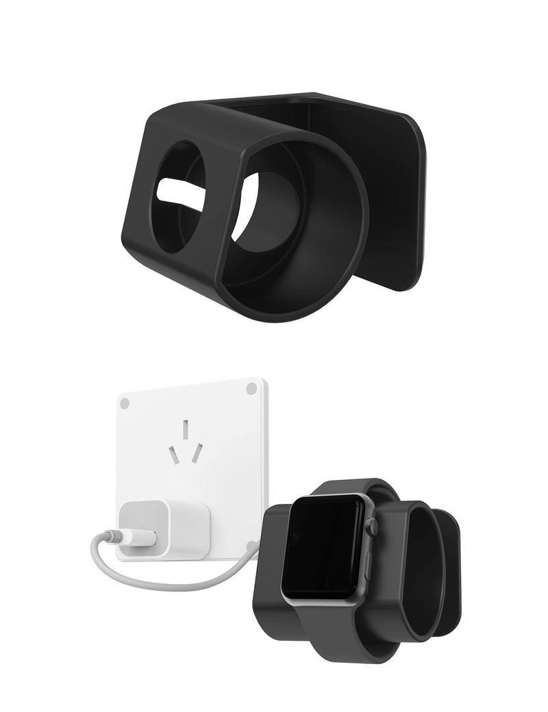 [Australia - AusPower] - Wall Stand for Apple Watch Charger Fit for Apple Watch Wall Mount Bedside Watch Charger Holder Dock for iWatch Series Ultra,8,SE2,7,6,SE,5,4,3,2,1and More Damage-Free Self Adhesive (Black) Black 