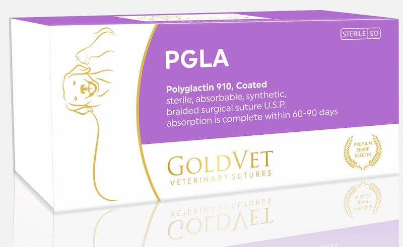 [Australia - AusPower] - Polyglactin 910 Veterinary Suture 4-0, 3/8 Round 24mm Reverse Cutting Needle (Comparable to Vicryl), 35" 
