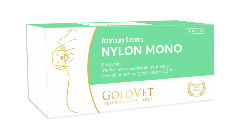 [Australia - AusPower] - Nylon Veterinary Suture 4-0, 3/8 Round 19mm Reverse Cutting Needle (Comparable to Ethilon), 35" 
