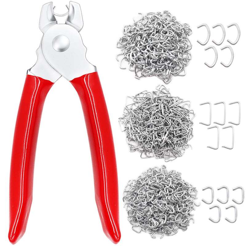 [Australia - AusPower] - 285pcs Hog Rings with Straight Hog Ring Pliers Kit 3/4" 1/2" 3/8 "Galvanized Hog Rings for Animal Pet Cages?Ropes?Bagging?DIY Craft?Furniture 285pcs 