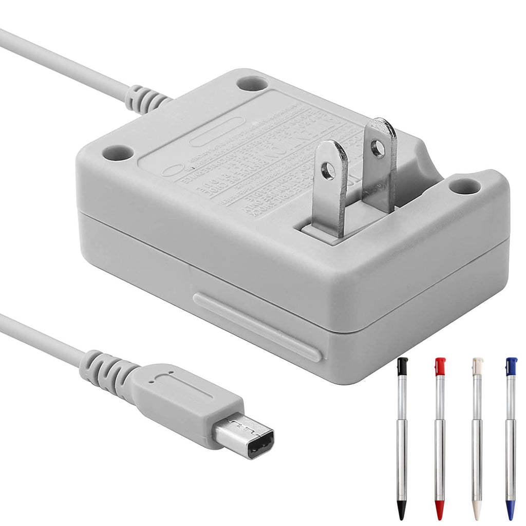 [Australia - AusPower] - 3DS Charger, 4 Stylus Pen 3DS Charger Compatible with Nintendo 3DS/ DSi/DSi XL/ 2DS/ 2DS XL/New 3DS XL 100-240V Wall Plug Adapter 