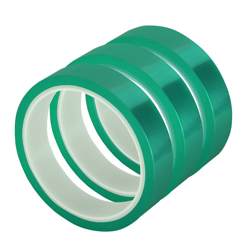 [Australia - AusPower] - Viaky 3 Rolls High Temperature Tapes-108ft*20mm Heat Heat Resistant Sublimation Polyimide Film Self Adhesive Transfer Protective Tape for Electronic Task (Green) Green 