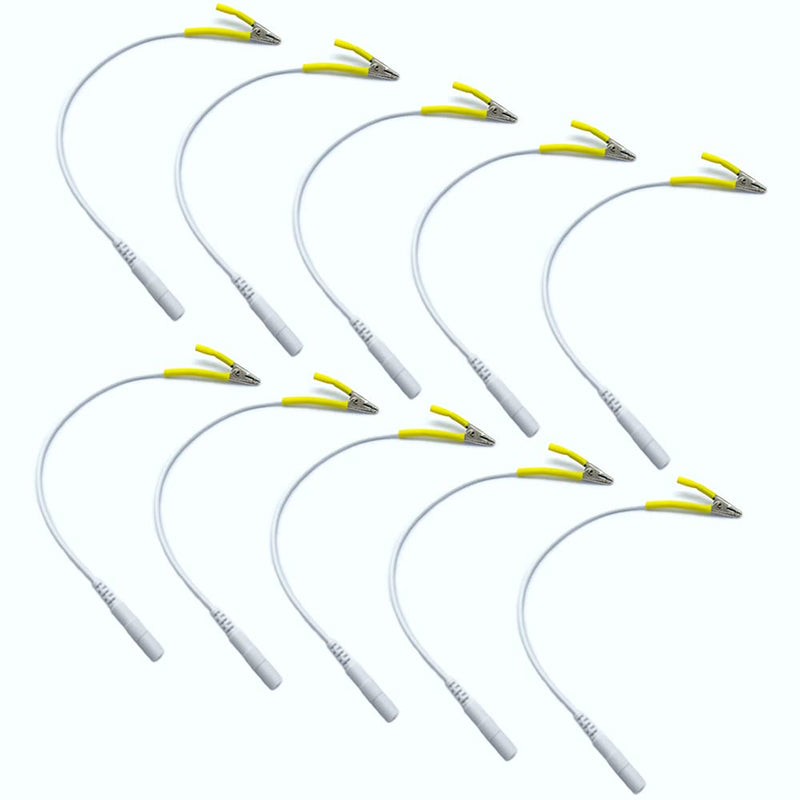 [Australia - AusPower] - Electrode Lead Wires Cable Clip, Compatible with Most TENS EMS Unit, 10 Pcs 