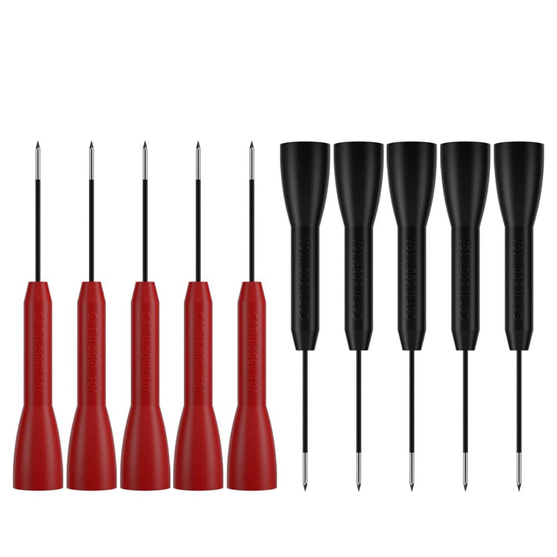 [Australia - AusPower] - 10pcs Multimeter Test Probe Back Probes, 1mm Test Pin Non-destructive Insulation Piercing Needles Ended 2mm Banana Socket 600V/10A 